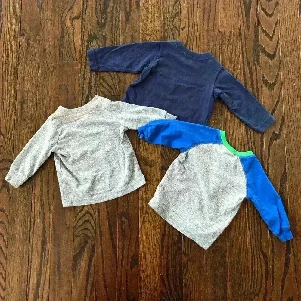 Bundle x3: Carter’s Boys 3M Long-Sleeve T-Shirts - Dinosaurs & Dogs - NWOT!!